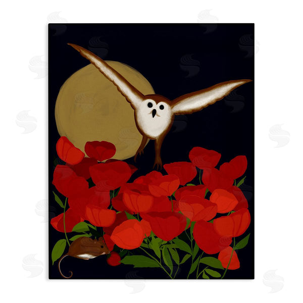 stupell industries Michelle Ingari Designs | Owl over Poppy Field
