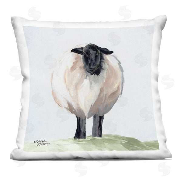 stupell industries Michelle Norman | Country Sheep Rural Plains Printed Throw Pillow