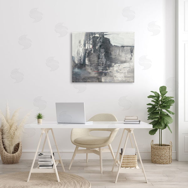 Stupell Industries Michelle Oppenheimer | Intense Movement Abstraction Contrasting Soft Grey White Wall Art