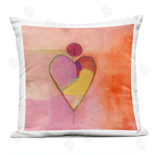 Stupell Industries Michelle Oppenheimer | Vivid Orange Heart Circle Printed Throw Pillow