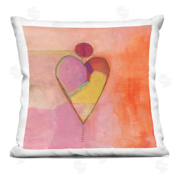 stupell industries Michelle Oppenheimer | Vivid Orange Heart Circle Printed Throw Pillow