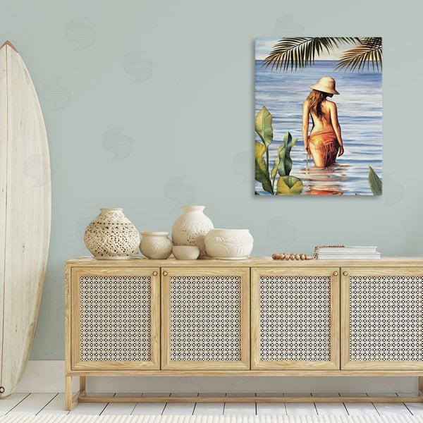 Stupell Industries Migdalia Arellano | Woman Wading Beach Wall Art