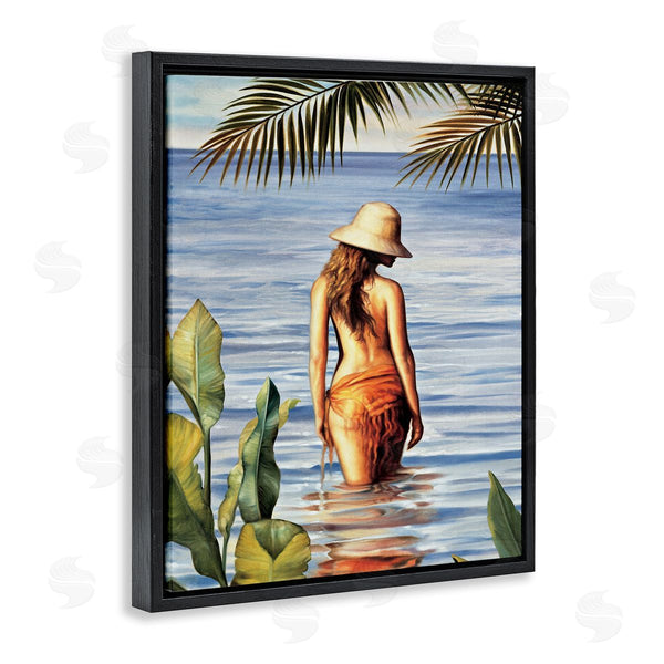 Stupell Industries Migdalia Arellano | Woman Wading Beach Wall Art