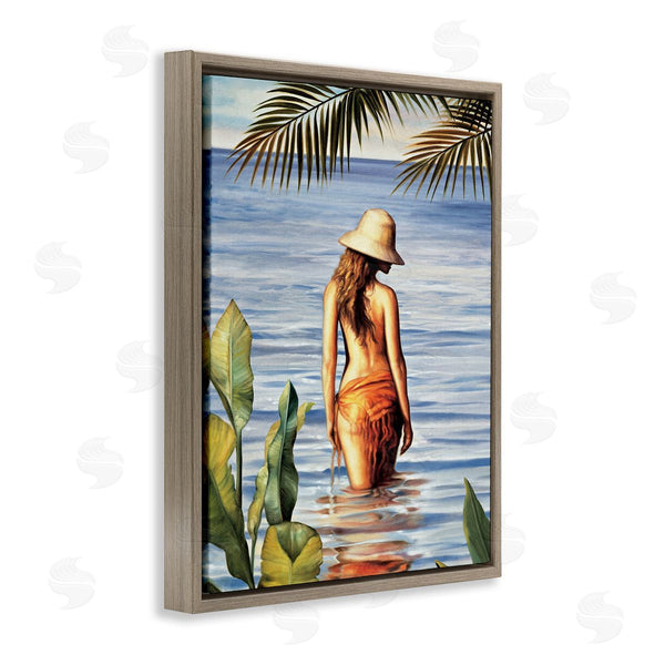 Stupell Industries Migdalia Arellano | Woman Wading Beach Wall Art