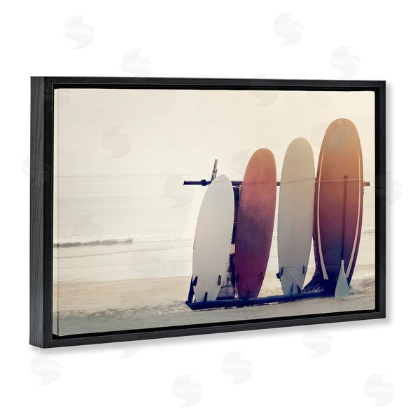 Stupell Industries Mike Calascibetta | Beach Surfboards Leaning