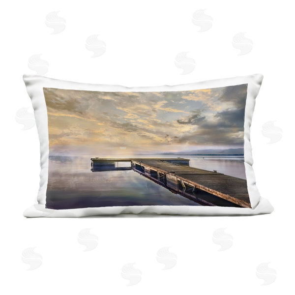 Stupell Industries Mike Calascibetta | Lazy Morning Lake Dock Printed Throw Pillow