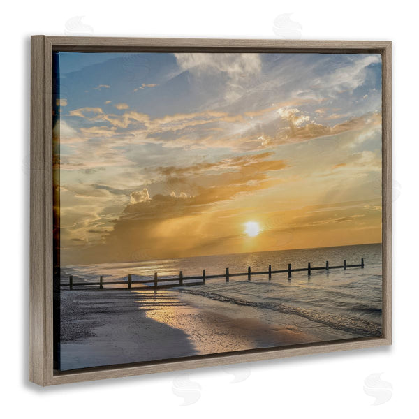 Stupell Industries Mike Calascibetta | Sunset Pier Photograph