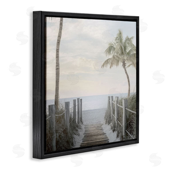 Stupell Industries Mike Calascibetta | Tropical Palm Tree Boardwalk Summer Beach Landscape Wall Art