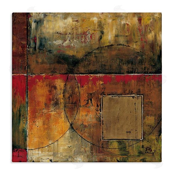 stupell industries Mike Klung | Abstract Shapes and Lines Composition Red Brown Painting Wall Art
