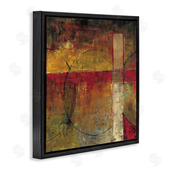 Stupell Industries Mike Klung | Warm Tone Abstract Shape Composition Red Brown Painting Wall Art