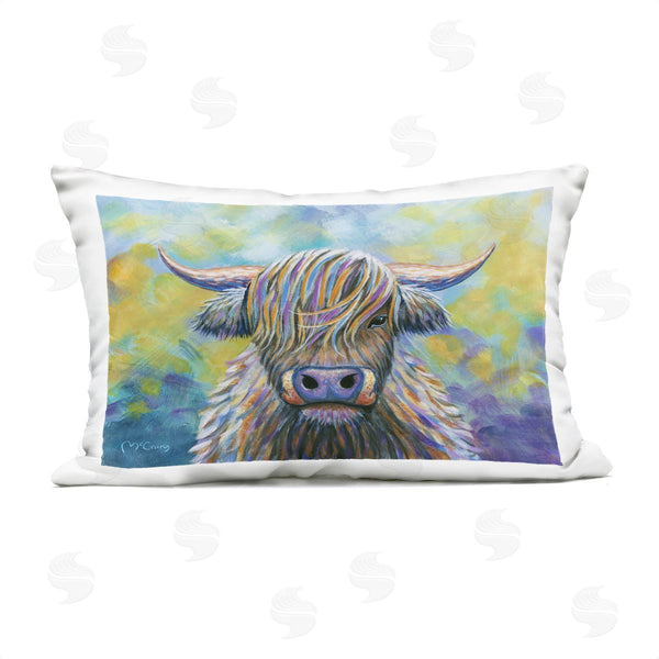 Stupell Industries Mike McClery | Highland Cow With Vibrant Hair Printed Throw Pillow