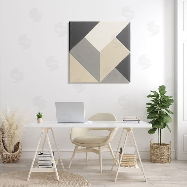 Stupell Industries Mike Schick | Geometric Shape Arrangement Abstract Grey Beige Heart Wall Art