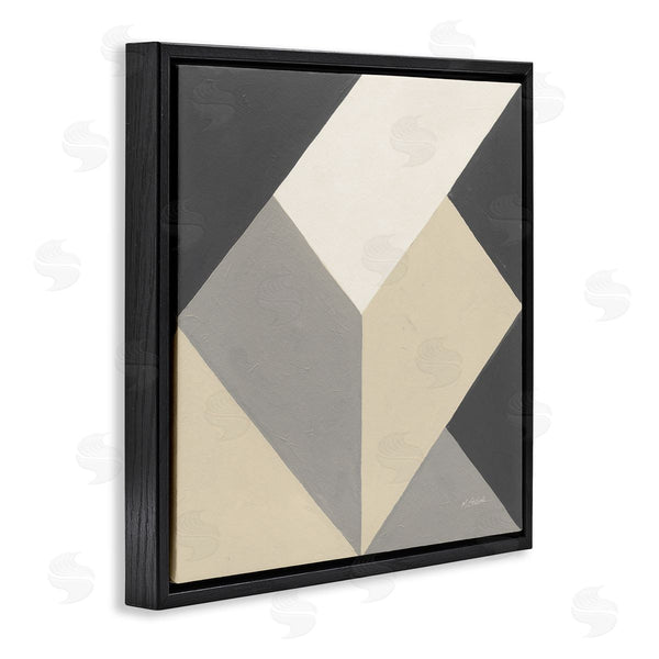 Stupell Industries Mike Schick | Geometric Shape Arrangement Abstract Grey Beige Heart Wall Art