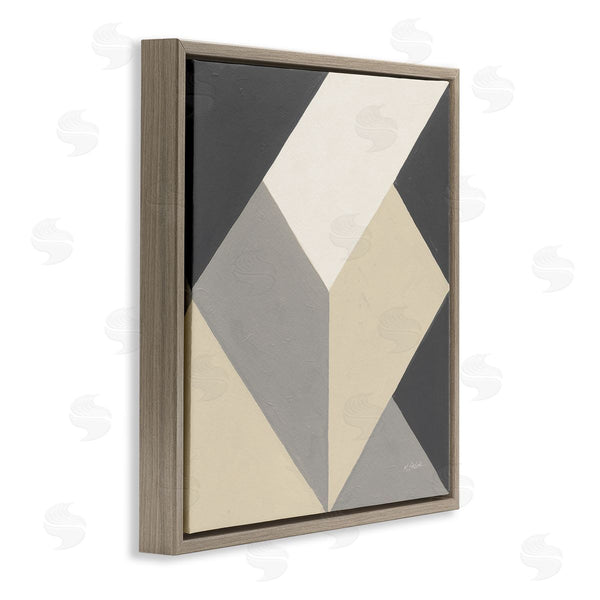 Stupell Industries Mike Schick | Geometric Shape Arrangement Abstract Grey Beige Heart Wall Art