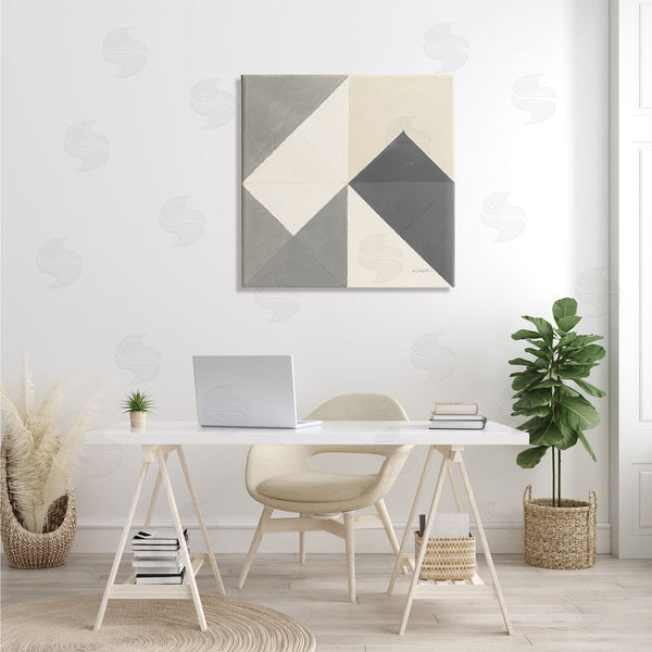 Stupell Industries Mike Schick | Vintage Geometric Shapes Abstract Arrangement Beige Grey Wall Art