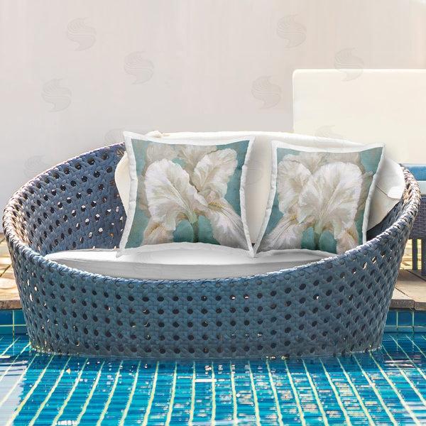 Stupell Industries Mike Schick | White Iris Flower Printed Throw Pillow Set