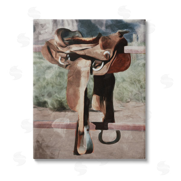 stupell industries Milli Villa | Abstract Equestrian Saddle Wall Art