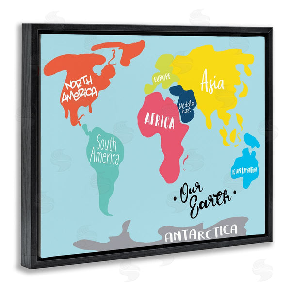 Stupell Industries Milli Villa | Abstract Our Earth World Map Bold Shape Regions Wall Art