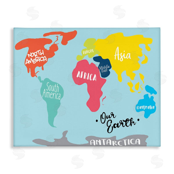 stupell industries Milli Villa | Abstract Our Earth World Map Bold Shape Regions Wall Art
