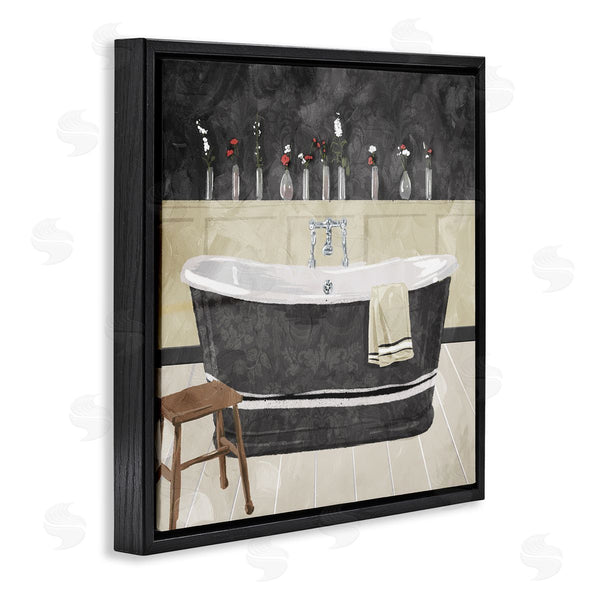 Stupell Industries Milli Villa | Bath Tub Interior Black & White