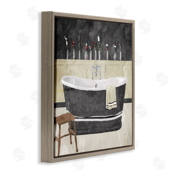 Stupell Industries Milli Villa | Bath Tub Interior Black & White