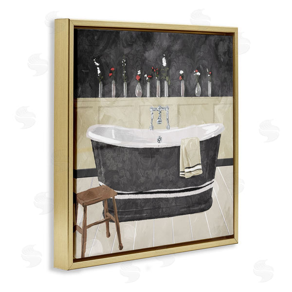 Stupell Industries Milli Villa | Bath Tub Interior Black & White
