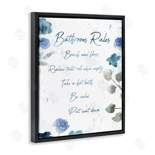 Stupell Industries Milli Villa | Bathroom Rules Flower