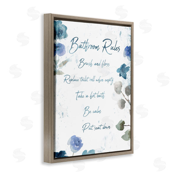 Stupell Industries Milli Villa | Bathroom Rules Flower