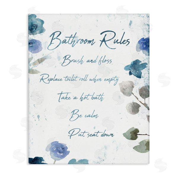 stupell industries Milli Villa | Bathroom Rules Flower