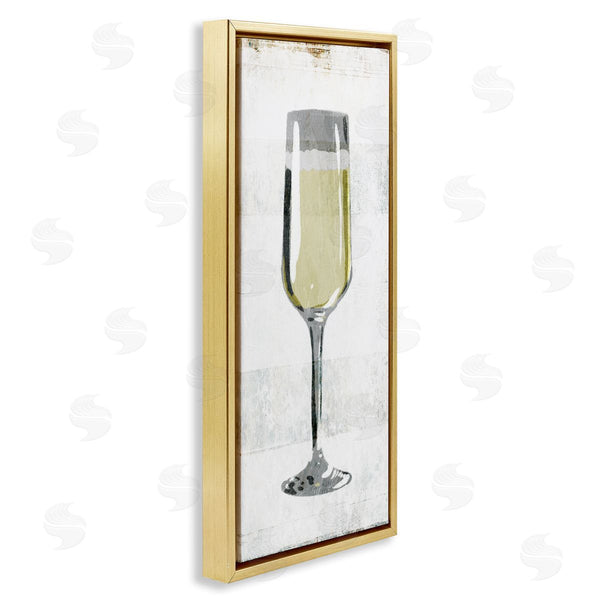 Stupell Industries Milli Villa | Champagne Flute Rustic Kitchen Wall Art