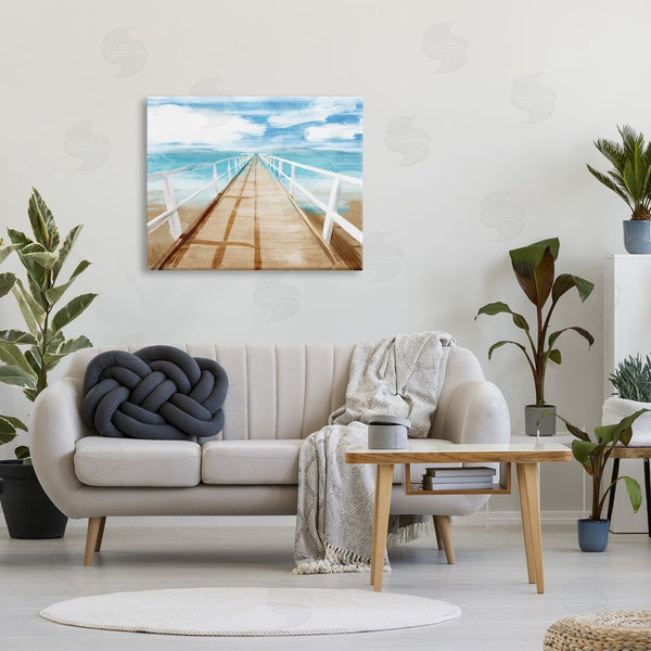 Stupell Industries Milli Villa | Docks Out To Ocean Horizon Contemporary Beach Scene Wall Art