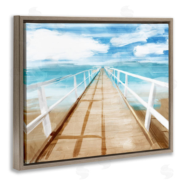 Stupell Industries Milli Villa | Docks Out To Ocean Horizon Contemporary Beach Scene Wall Art