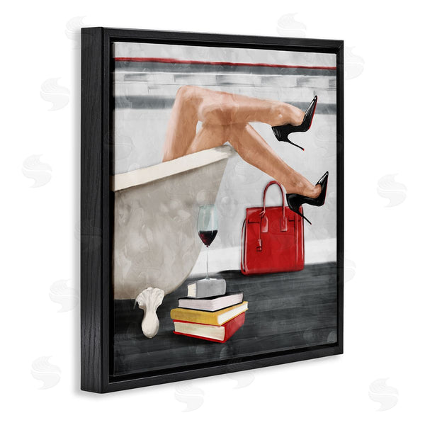Stupell Industries Milli Villa | Female In Bath With Wine