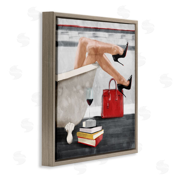 Stupell Industries Milli Villa | Female In Bath With Wine