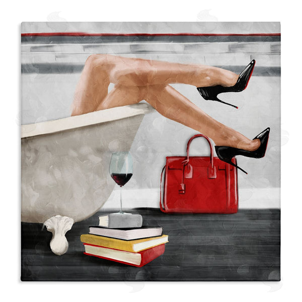 stupell industries Milli Villa | Female in Bath with Wine