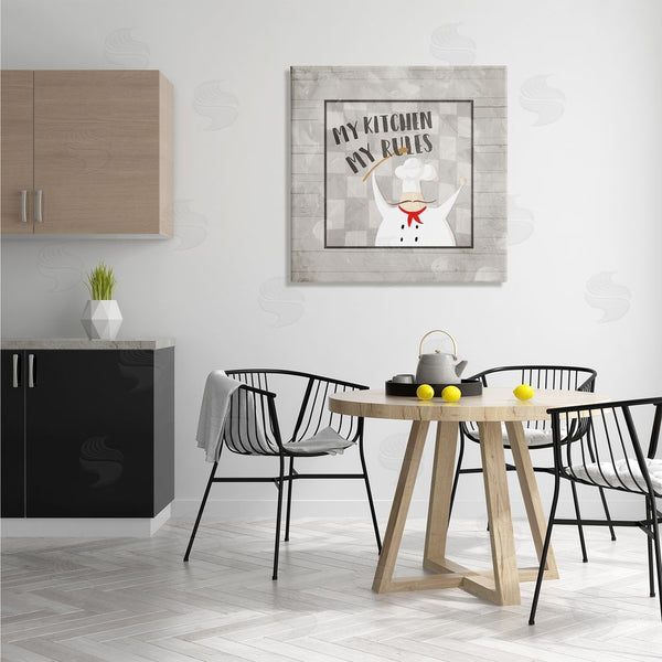 Stupell Industries Milli Villa | My Kitchen My Rules Phrase French Mustache Chef Wall Art