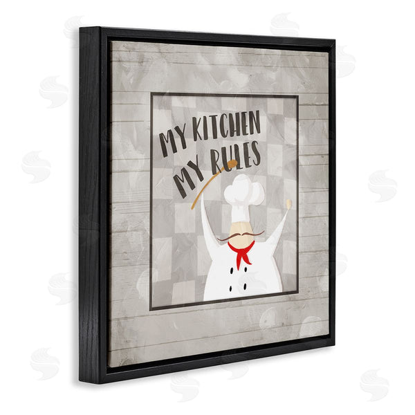 Stupell Industries Milli Villa | My Kitchen My Rules Phrase French Mustache Chef Wall Art