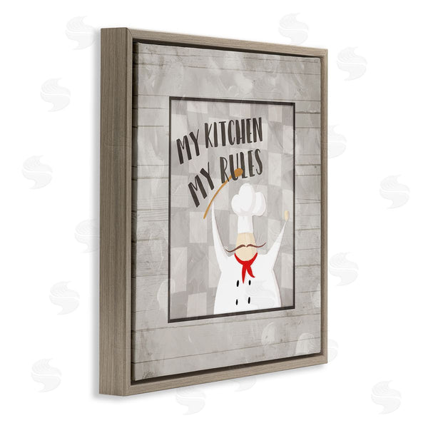 Stupell Industries Milli Villa | My Kitchen My Rules Phrase French Mustache Chef Wall Art