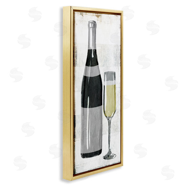 Stupell Industries Milli Villa | Rustic Champagne Glass Painted Wood