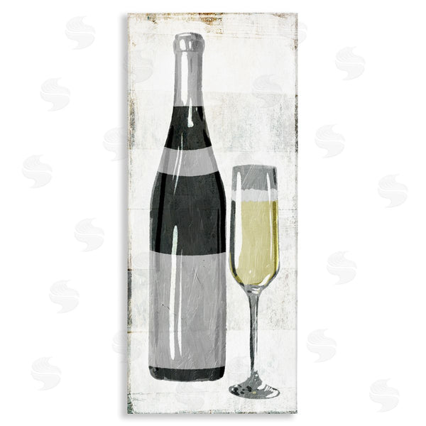 stupell industries Milli Villa | Rustic Champagne Glass Painted Wood