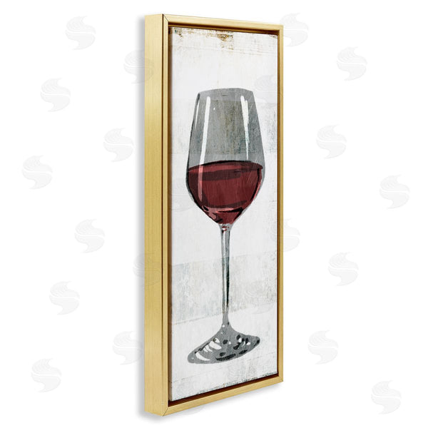 Stupell Industries Milli Villa | Rustic Kitchen Red Wine Glass Wall Art