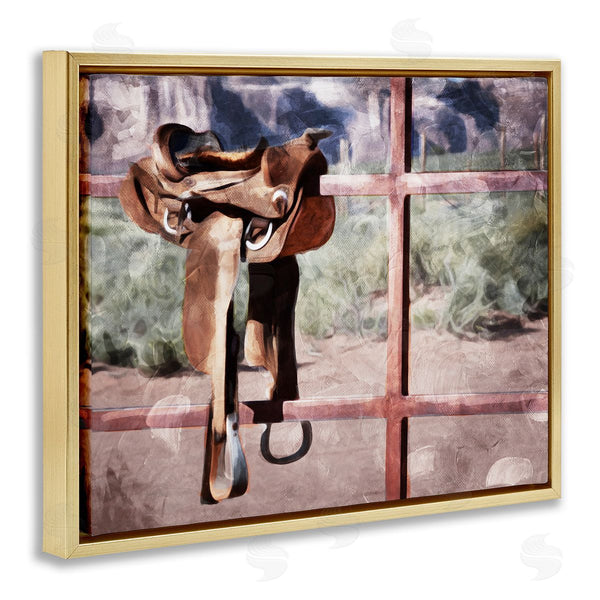 Stupell Industries Milli Villa | Saddle On Farm Fence