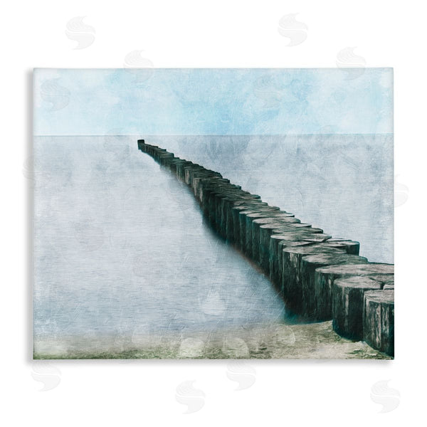 stupell industries Milli Villa | Shoreline Beach Piling Landscape Nautical Ocean Horizon Wall Art