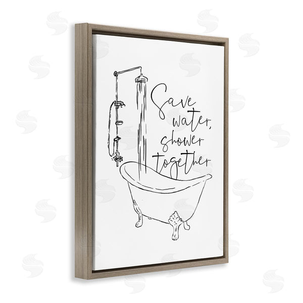 Stupell Industries Milli Villa | Shower Together Funny Ink Drawing