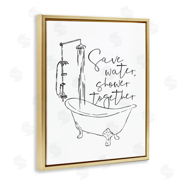 Stupell Industries Milli Villa | Shower Together Funny Ink Drawing