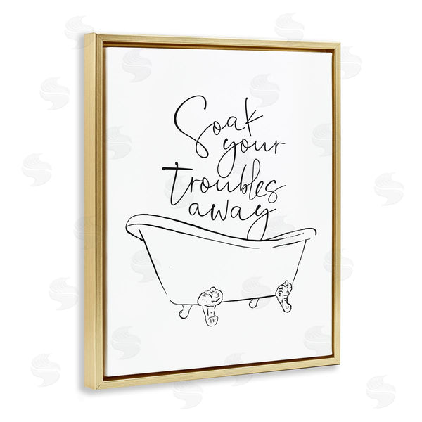 Stupell Industries Milli Villa | Soak Troubles Away Ink Drawing