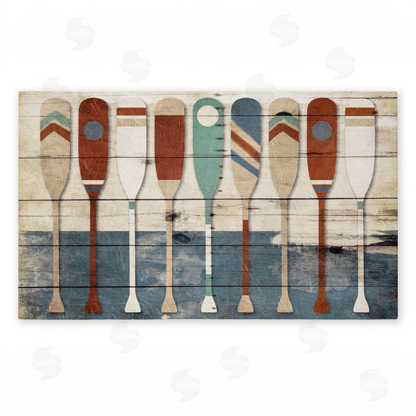 stupell industries Milli Villa | Various Rustic Oars Patterns Non-Woven Door Mat