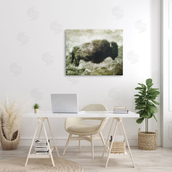 Stupell Industries Milli Villa | Vintage Buffalo In Distressed Rustic Field Country Animal Wall Art