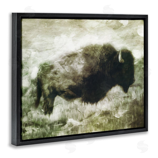 Stupell Industries Milli Villa | Vintage Buffalo In Distressed Rustic Field Country Animal Wall Art