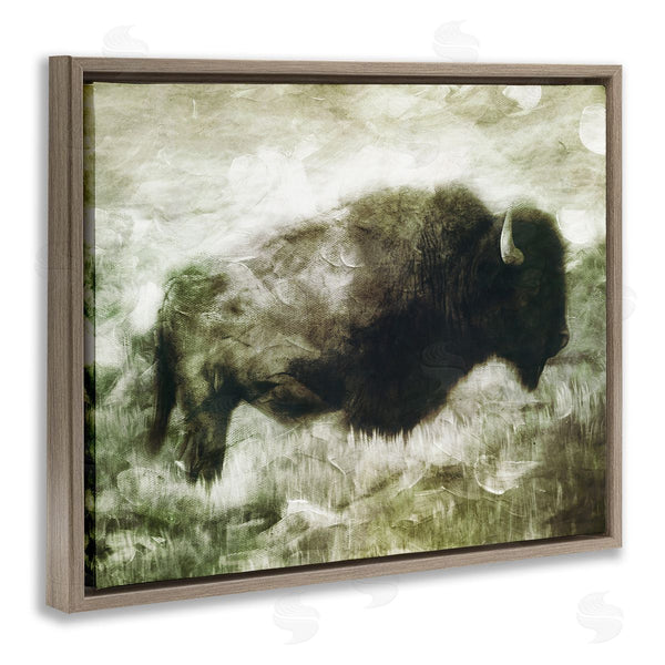 Stupell Industries Milli Villa | Vintage Buffalo In Distressed Rustic Field Country Animal Wall Art